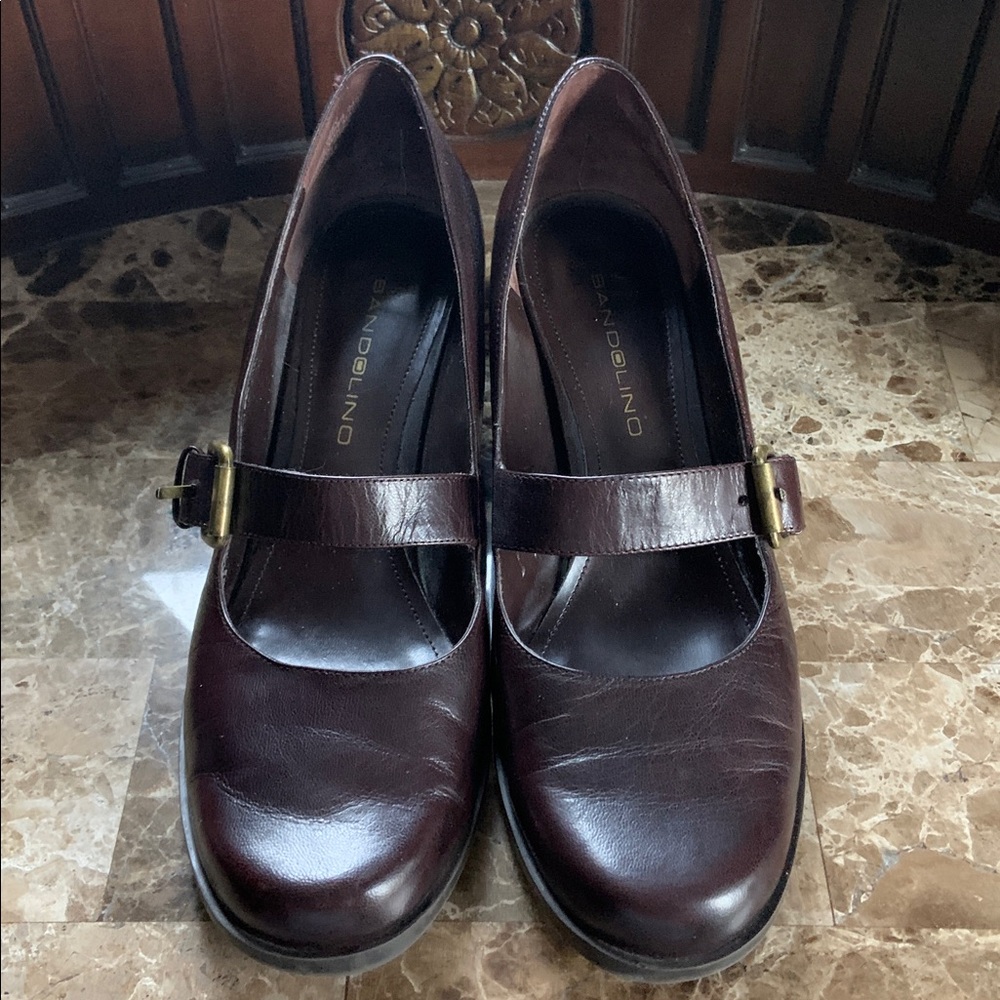Brown Heeled Mary Jane Shoes - Picture 2 of 12